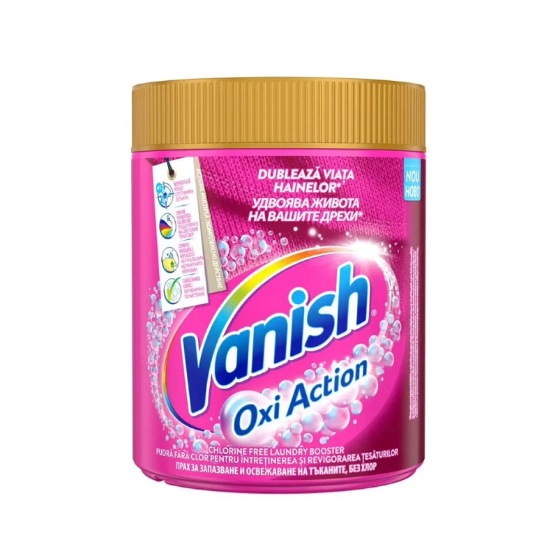 Pudra pentru indepartarea petelor Vanish Oxi Action Pink Powder 470g
