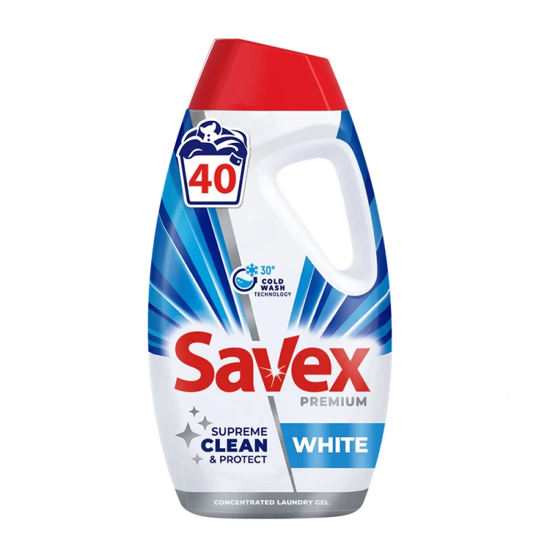 Detergent de rufe lichid Savex White 40 spalari 1.8L
