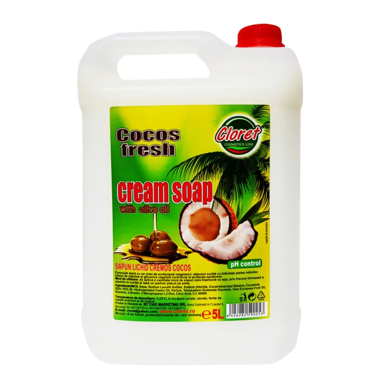 Sapun Lichid Cremos Cloret Cocos Fresh 5L