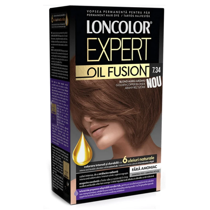 Vopsea De Par Loncolor Expert Oil Fusion Blond Auriu Aramiu 7.34